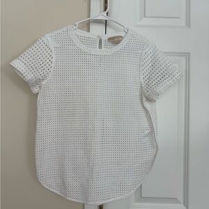 MICHAEL Michael Kors White Eyelet Short Sleeve Top